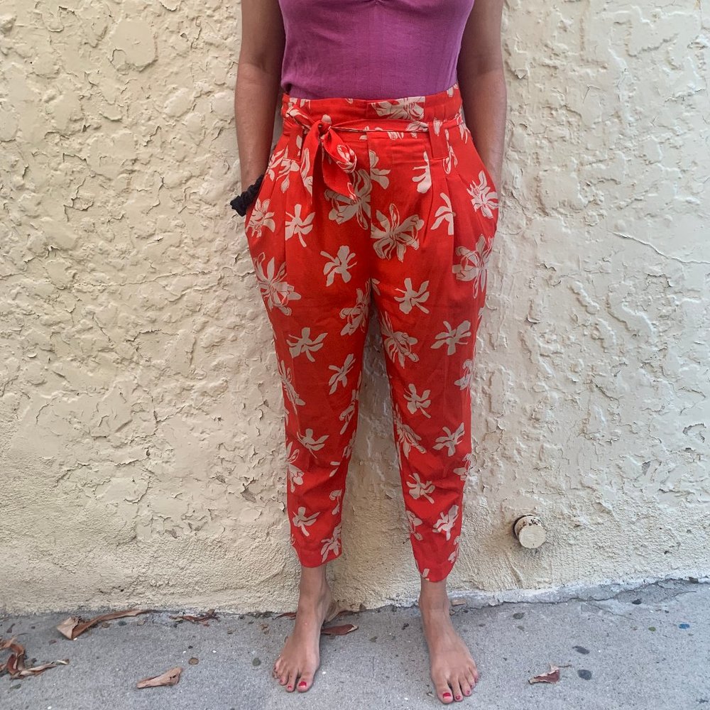 Viva Vena Cava! Orange Floral Trousers